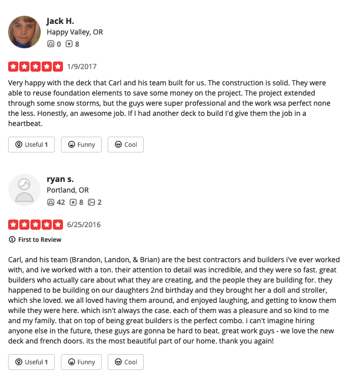 Review from Yelp